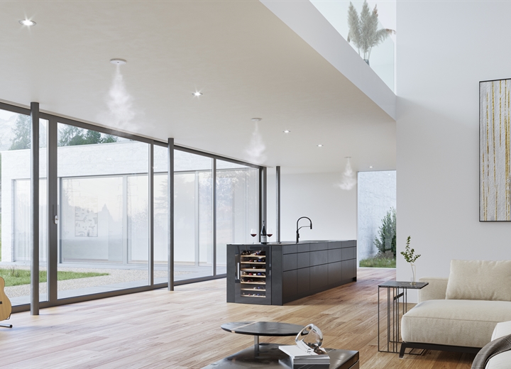 Condair Flexible Whole-House Humidifier Spray heads in action