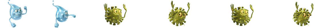 Cartoon water droplets and infectious aerosols 